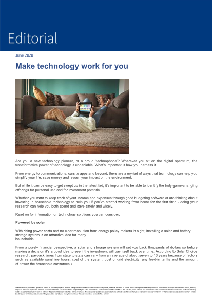 Editorial June 2020 - Make technology work for you